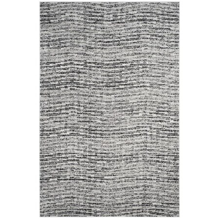 Safavieh 5 ft. 1 in. x 7 ft. 6 in. Medium Rectangle Adirondack Power Loomed Rug, Black & Silver ADR117A-5